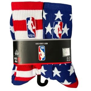 NBA Logoman Mens 6-12 Red White Blue Crew Sock NWT